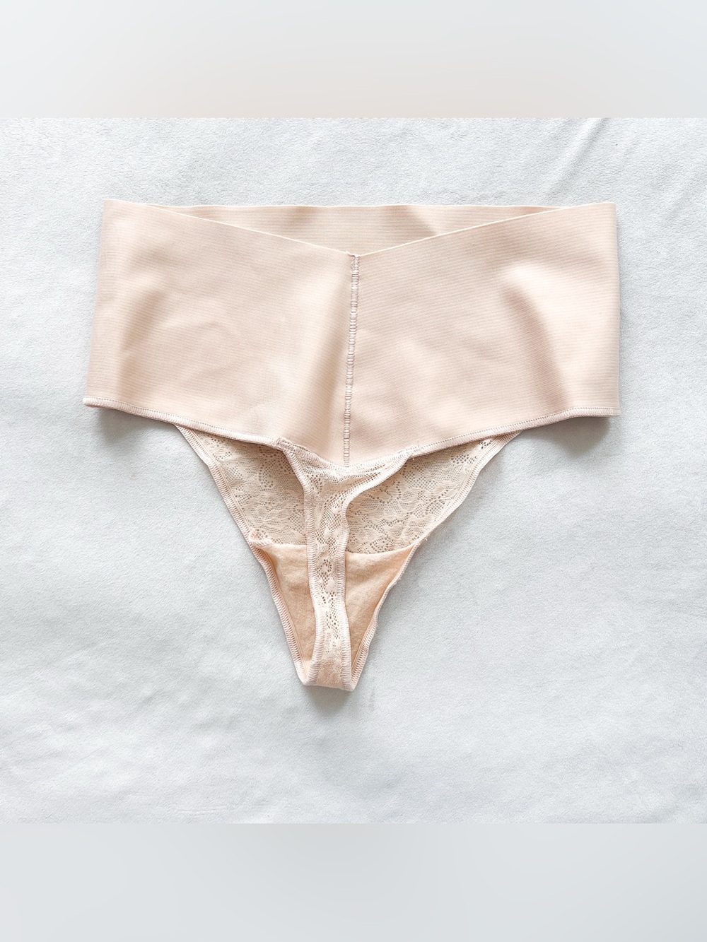 Maidenform High-Waist Lace Thong - Light Beige - Picture 3 of 3